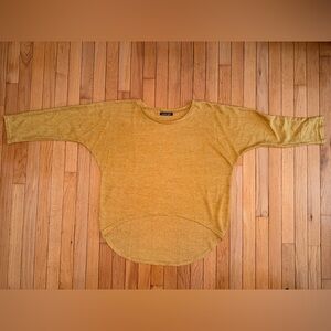 Women’s dolam yellow mustard polyester sweater size XL 3/4 sleeves